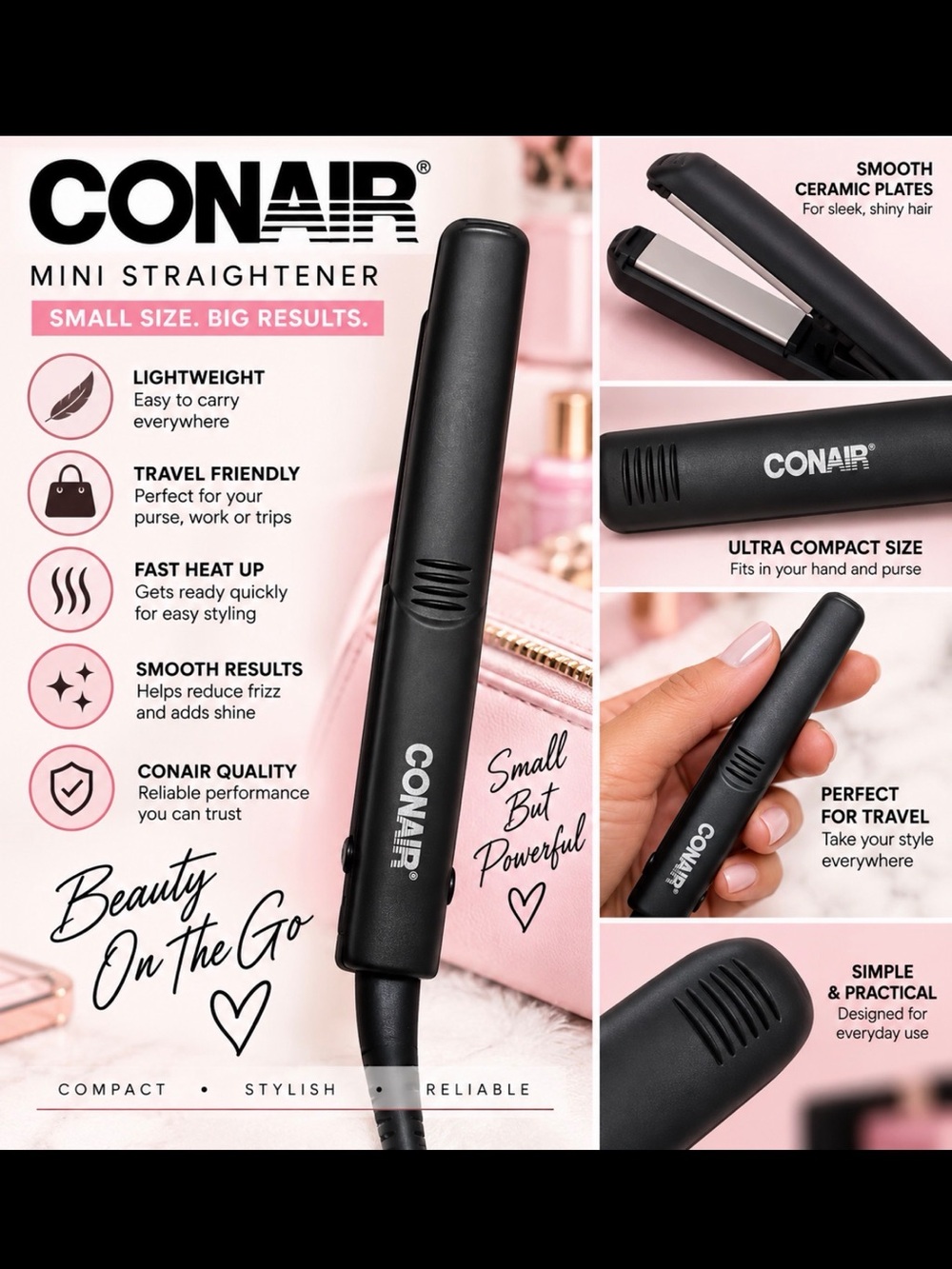 Mini Hair Straightener - Black